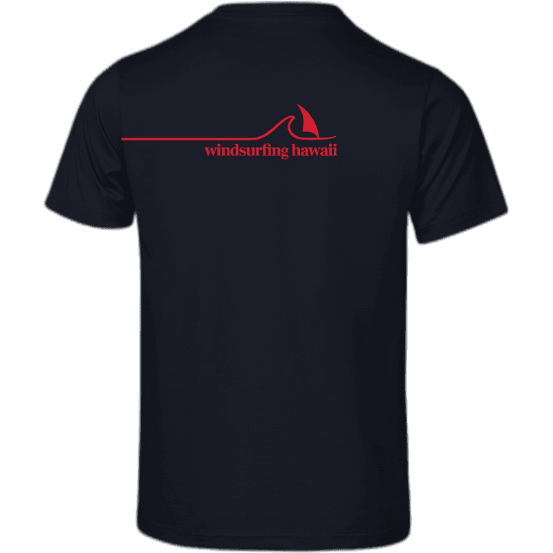 Windsurfing Hawaii Tee Lanikai Text Front Wave Back — Back